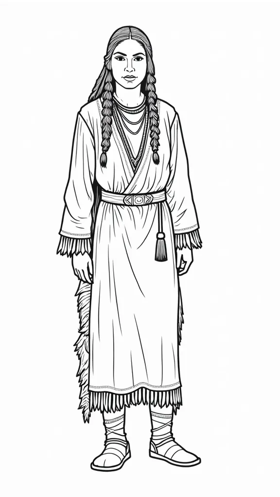 coloring page of sacagawea